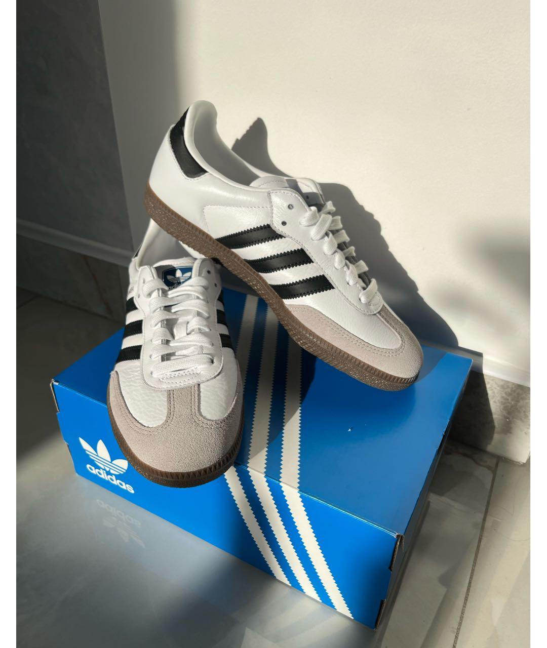 ADIDAS Белые кожаные кроссовки, фото 2