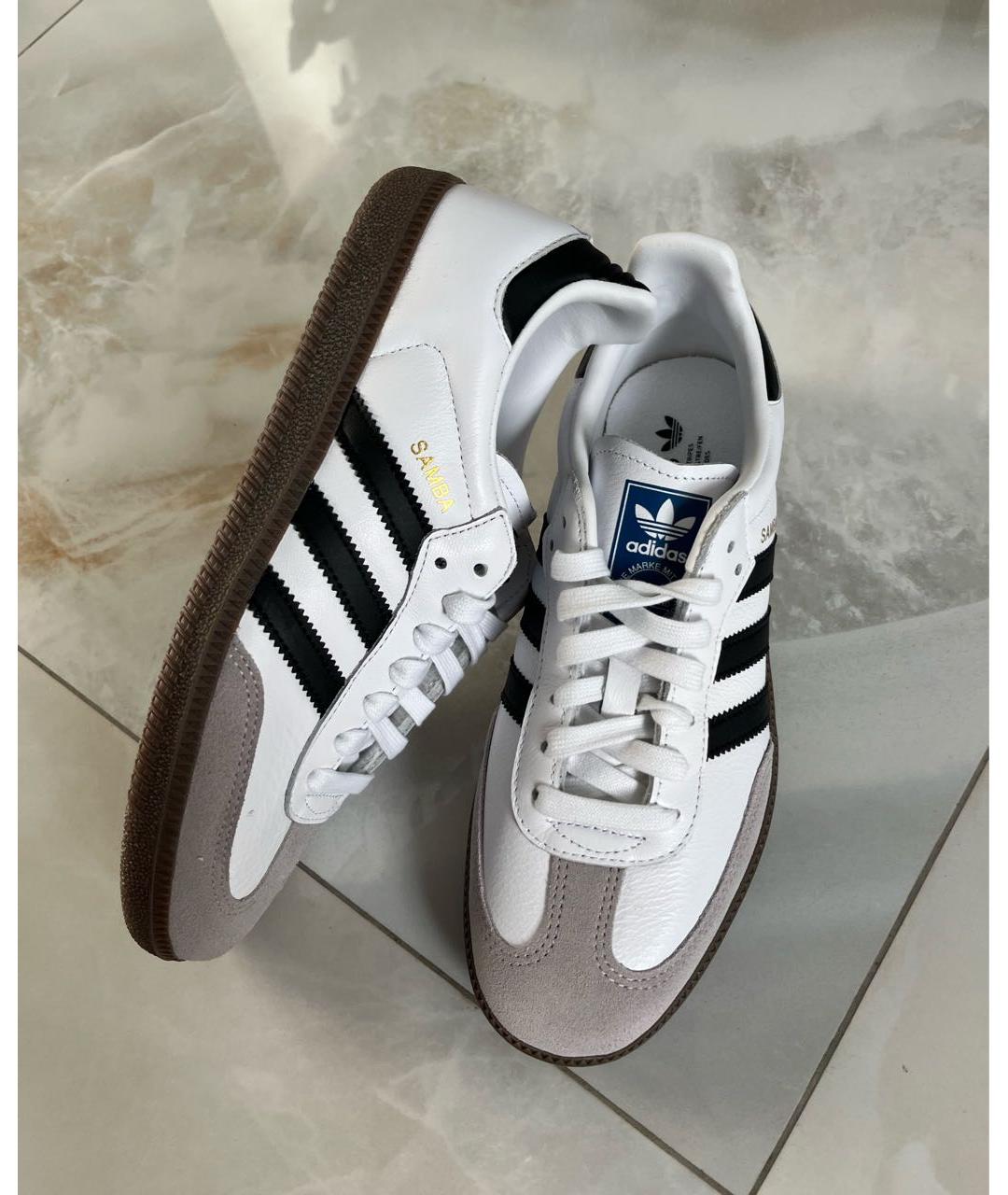 ADIDAS Белые кожаные кроссовки, фото 6