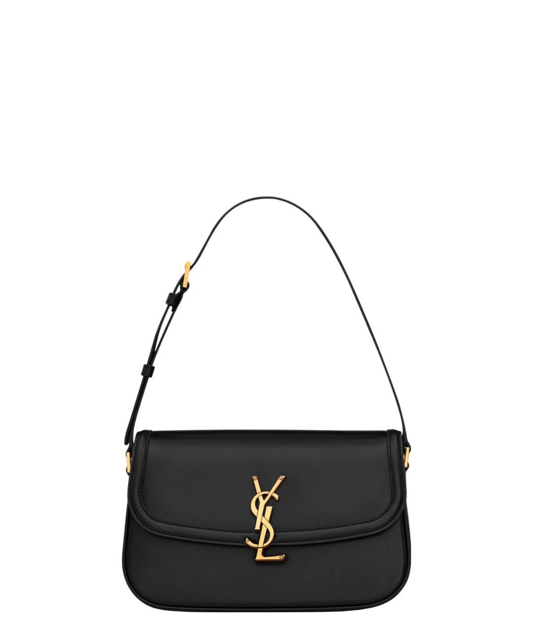SAINT LAURENT Черная кожаная сумка через плечо, фото 1