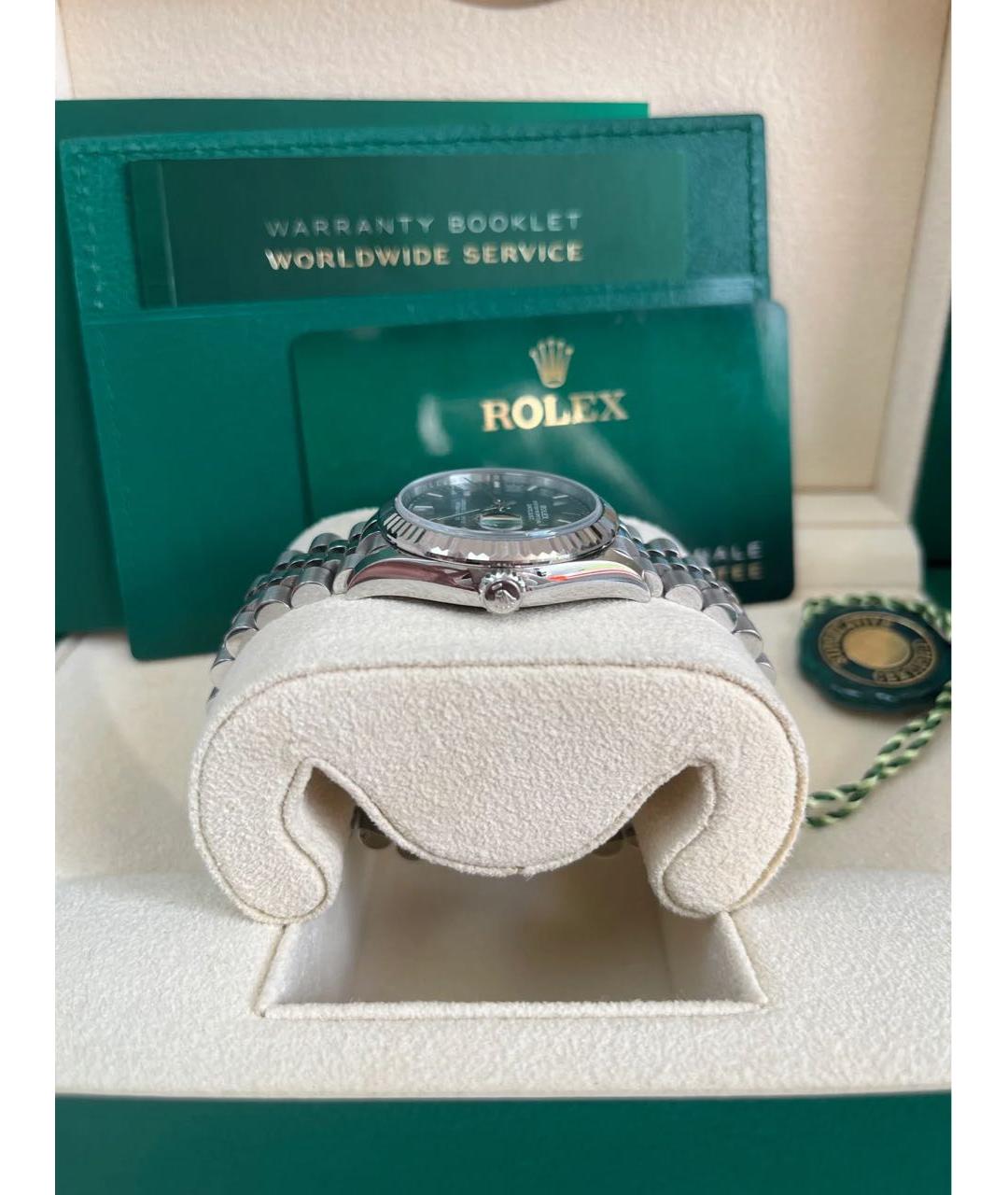 ROLEX Зеленые часы из белого золота, фото 3
