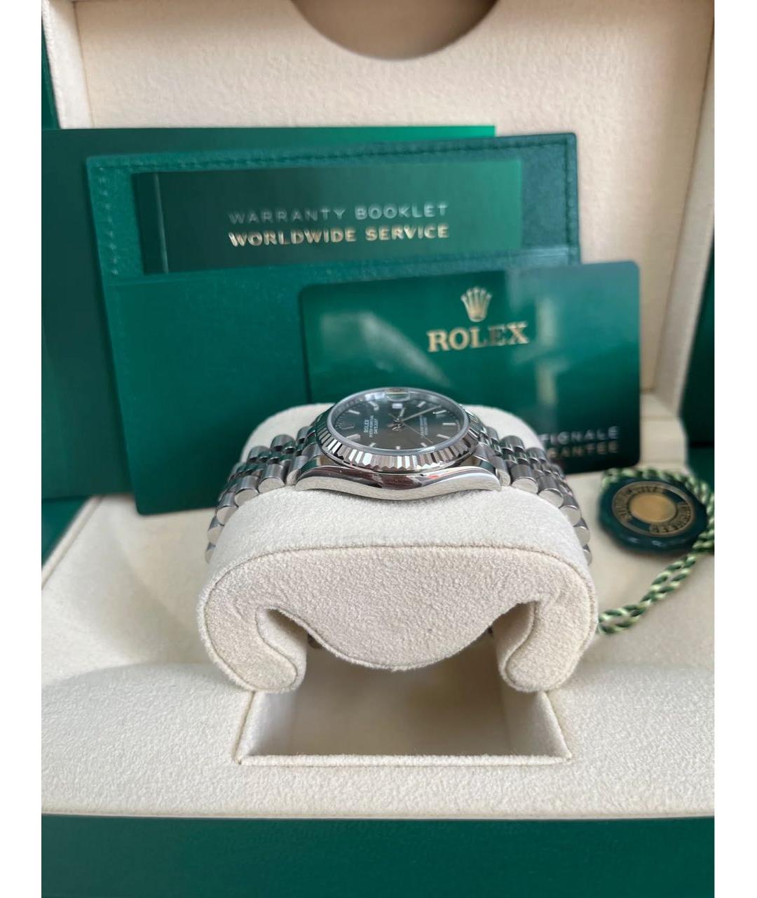 ROLEX Зеленые часы из белого золота, фото 4
