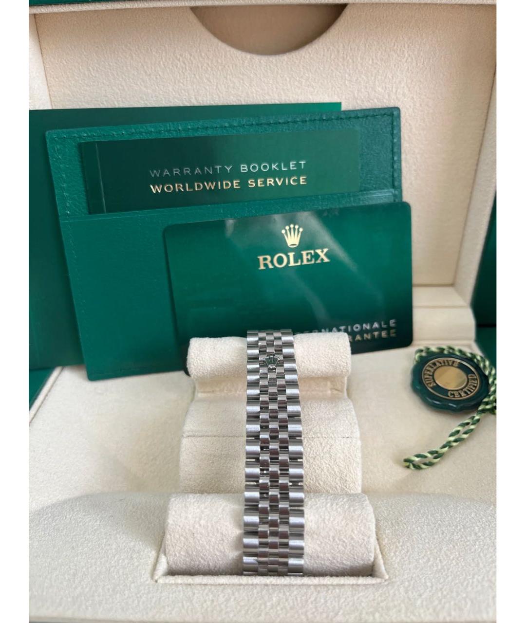 ROLEX Зеленые часы из белого золота, фото 5