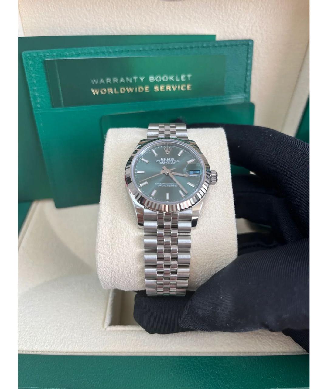 ROLEX Зеленые часы из белого золота, фото 2