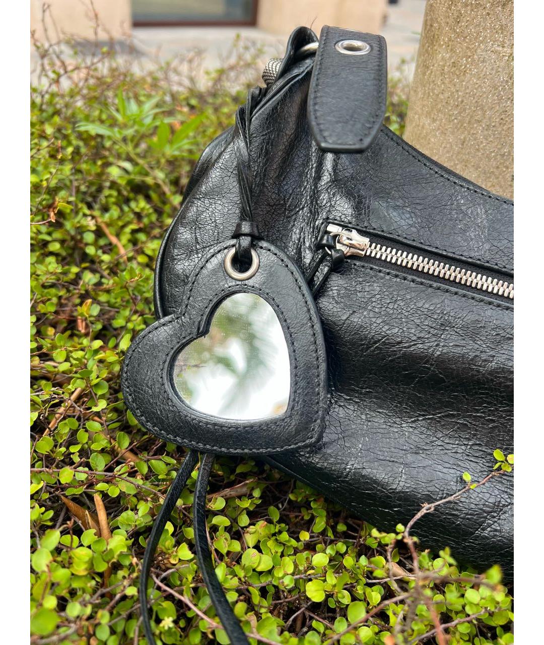 BALENCIAGA Черная кожаная сумка через плечо, фото 4