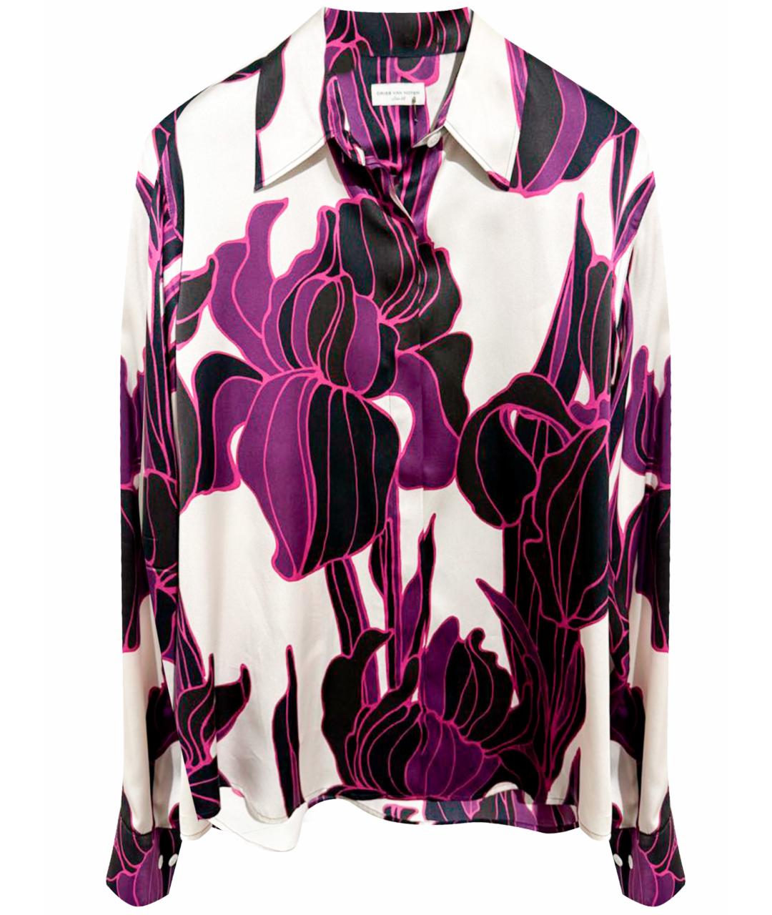 DRIES VAN NOTEN Фиолетовая шелковая рубашка, фото 7