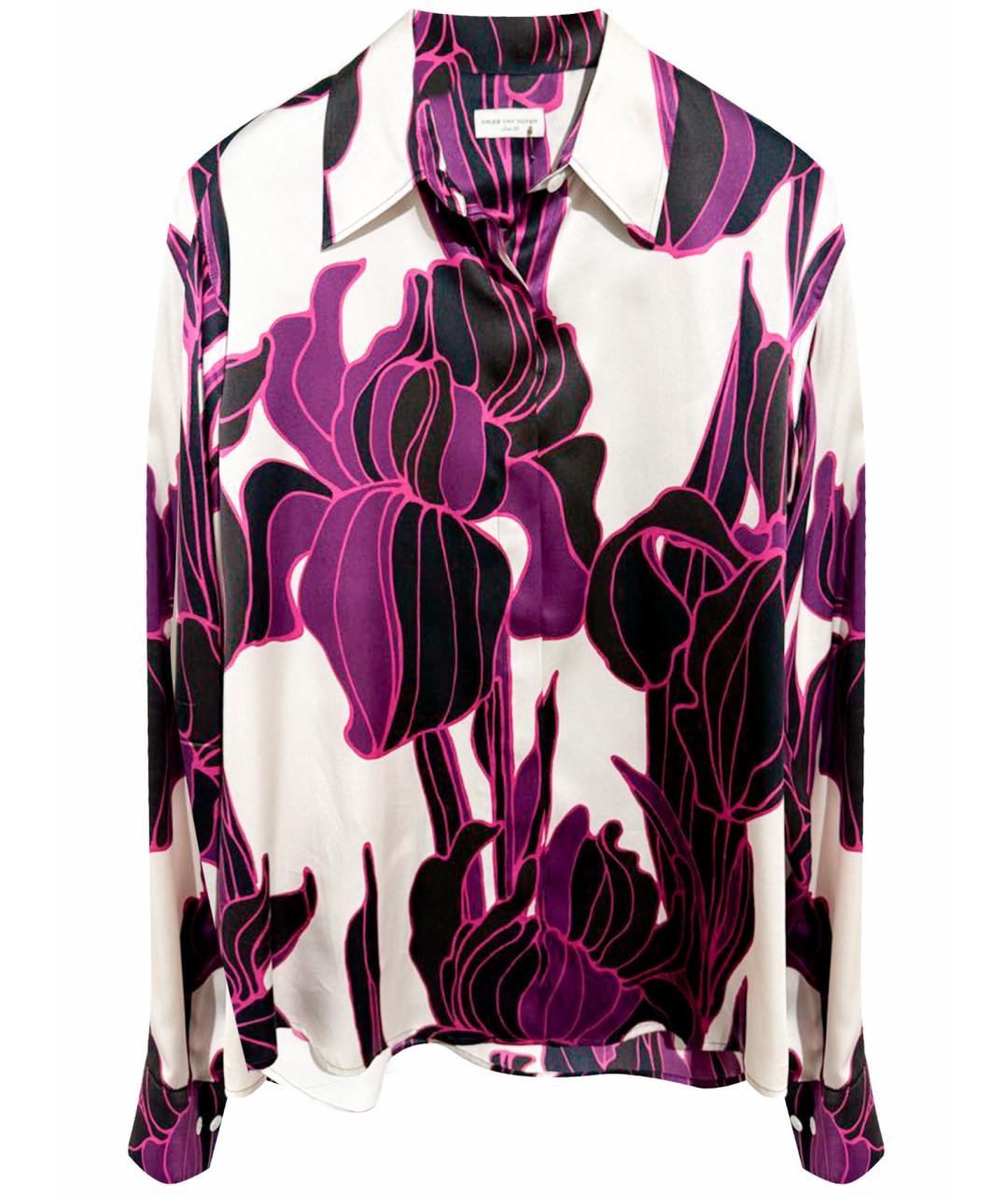 DRIES VAN NOTEN Фиолетовая шелковая рубашка, фото 1