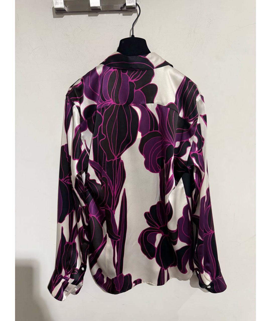 DRIES VAN NOTEN Фиолетовая шелковая рубашка, фото 2