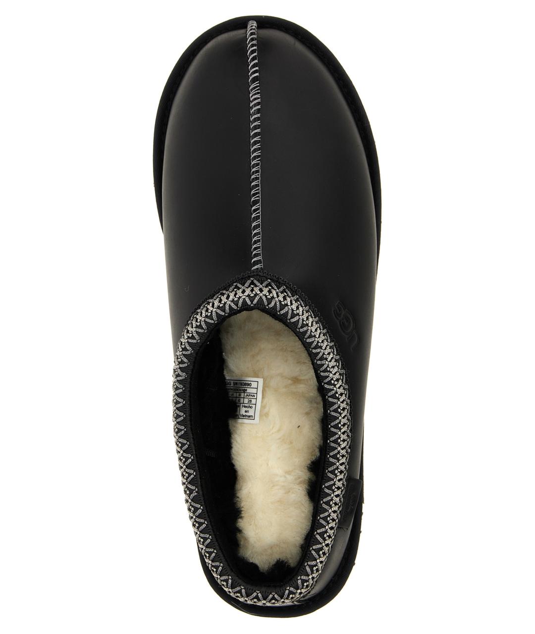 UGG AUSTRALIA Черные кожаные шлепанцы, фото 4