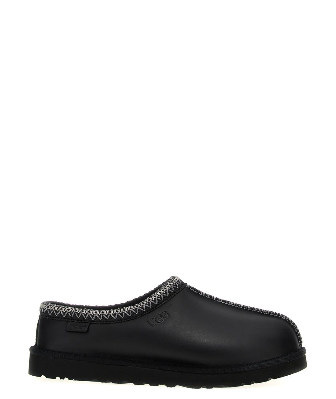 UGG AUSTRALIA Черные кожаные шлепанцы, фото 1