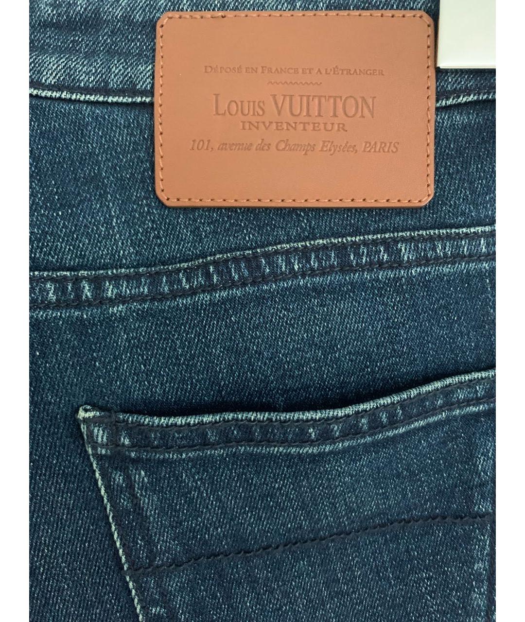 LOUIS VUITTON Синие хлопковые прямые джинсы, фото 4