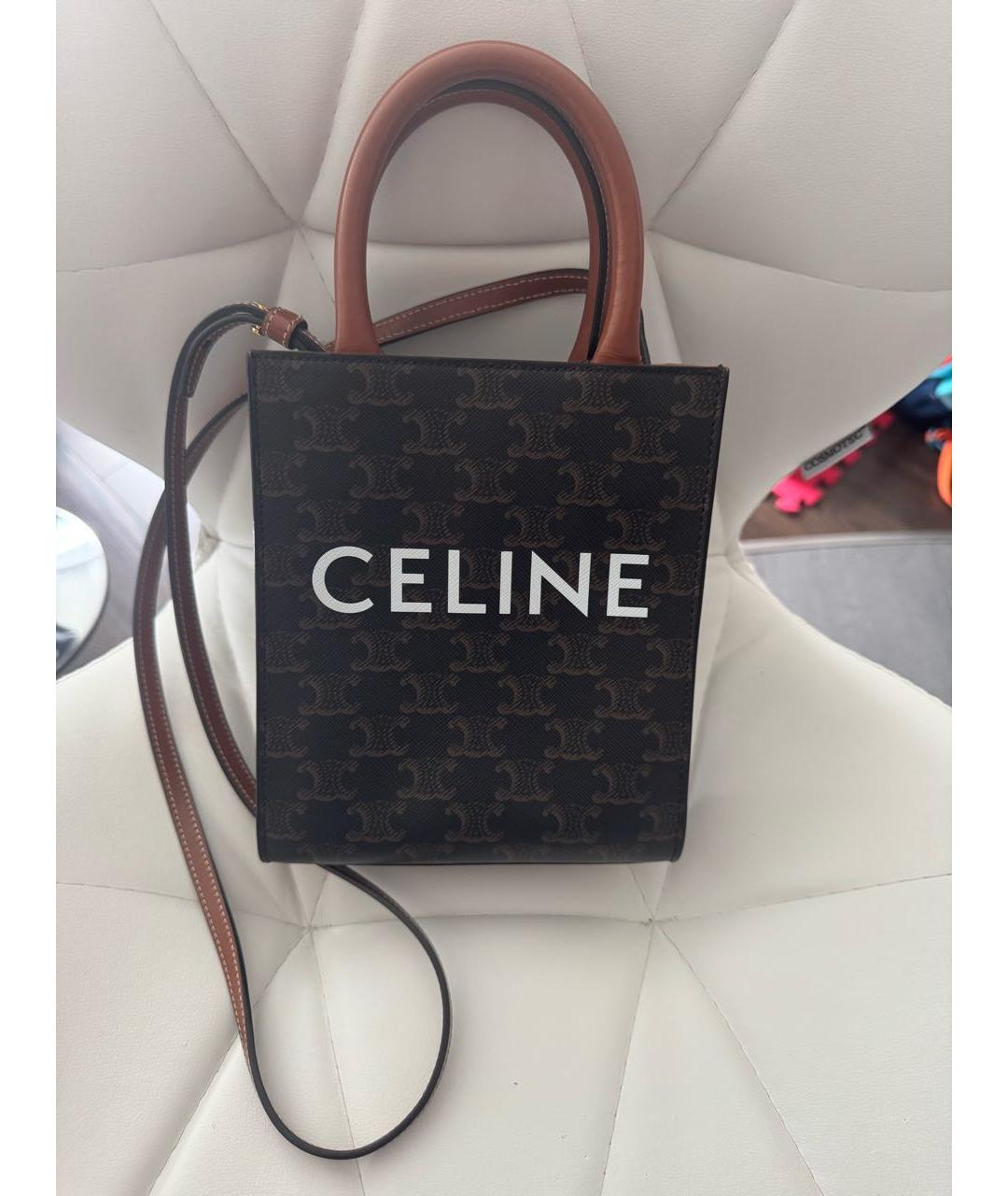 CELINE Коричневая сумка тоут, фото 2