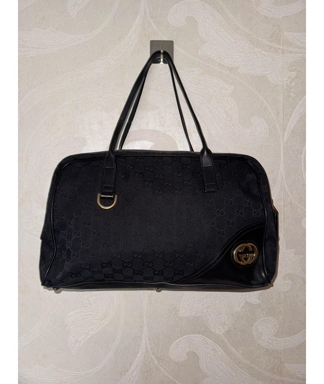 GUCCI Черная жаккардовая сумка тоут, фото 8