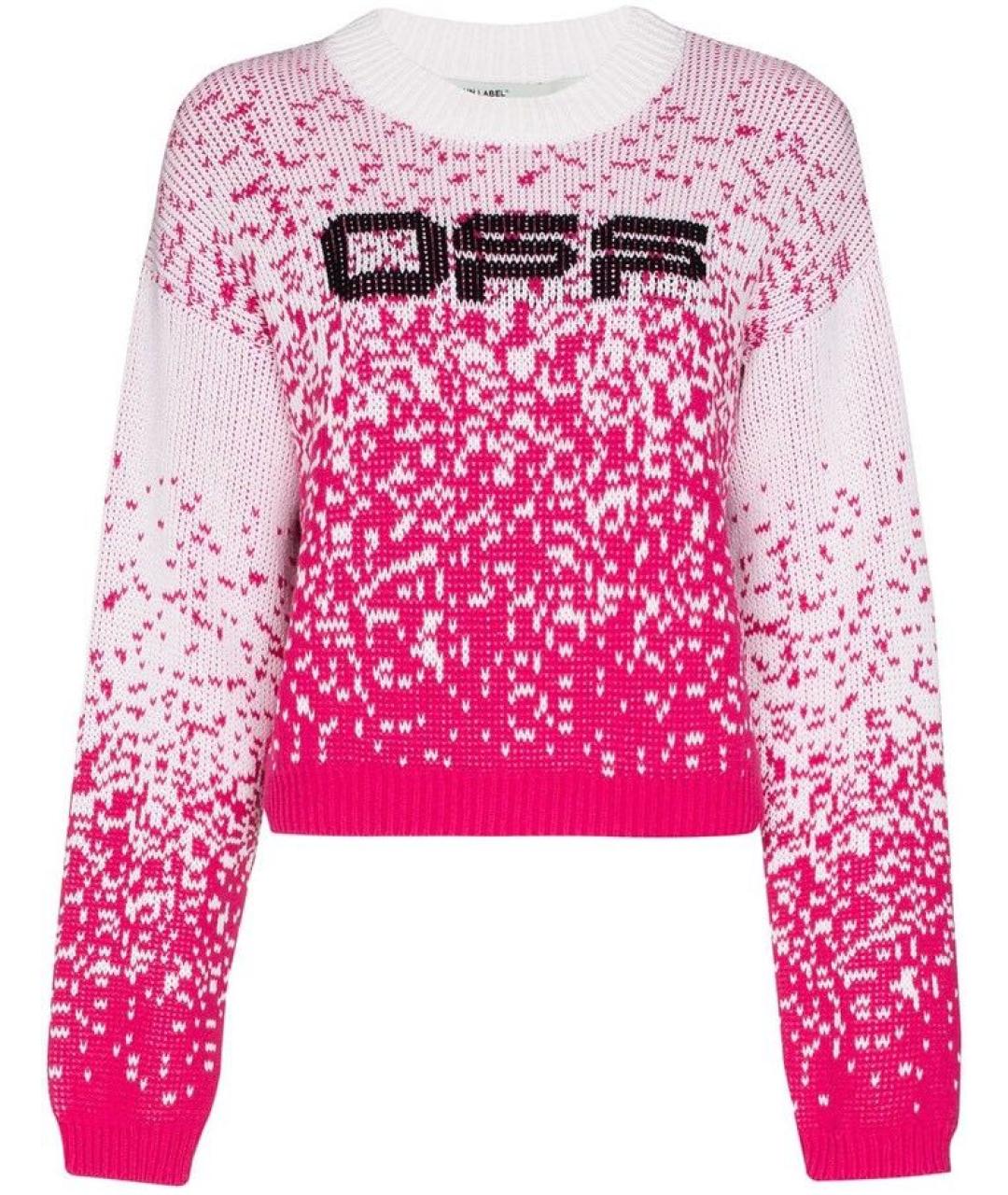 OFF-WHITE Розовый хлопковый джемпер / свитер, фото 1