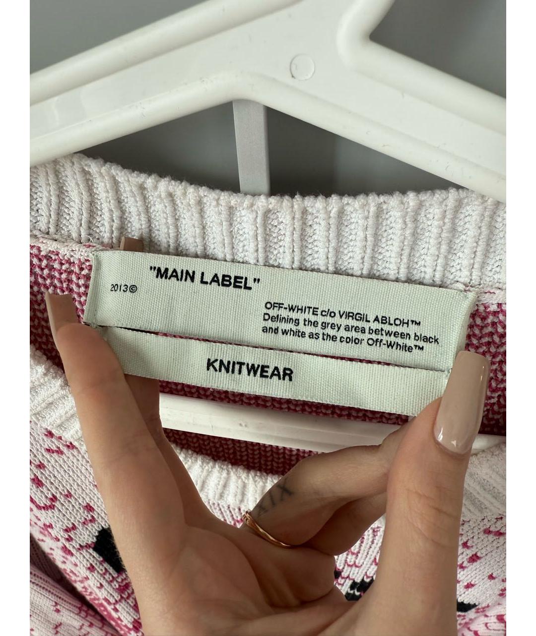 OFF-WHITE Розовый хлопковый джемпер / свитер, фото 4