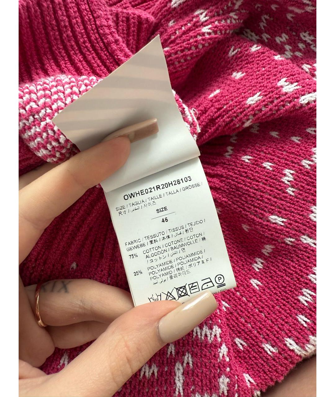 OFF-WHITE Розовый хлопковый джемпер / свитер, фото 6