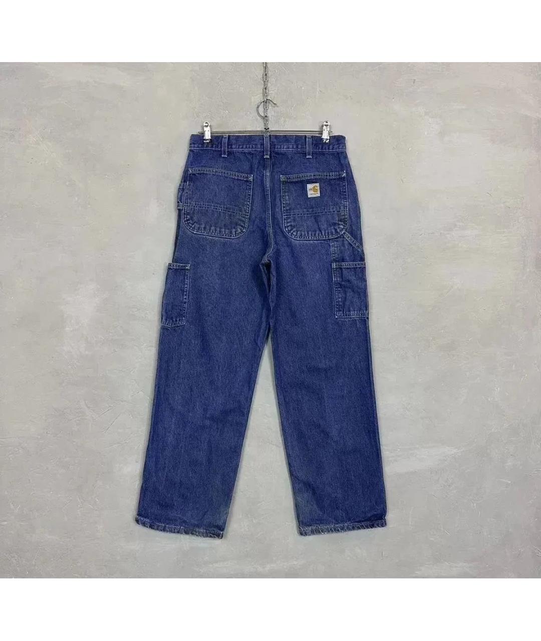 CARHARTT Синие хлопковые прямые джинсы, фото 10