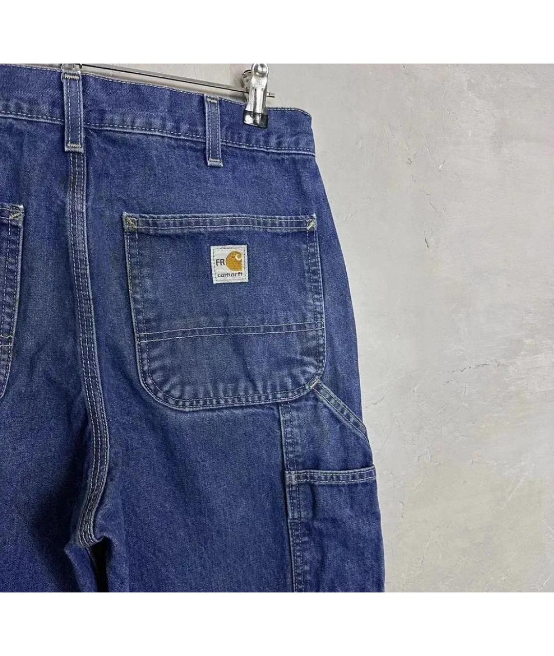 CARHARTT Синие хлопковые прямые джинсы, фото 3