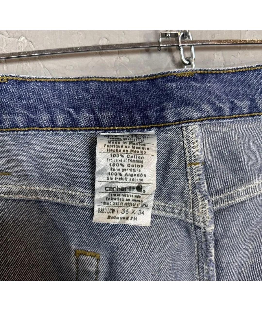 CARHARTT Синие хлопковые прямые джинсы, фото 4