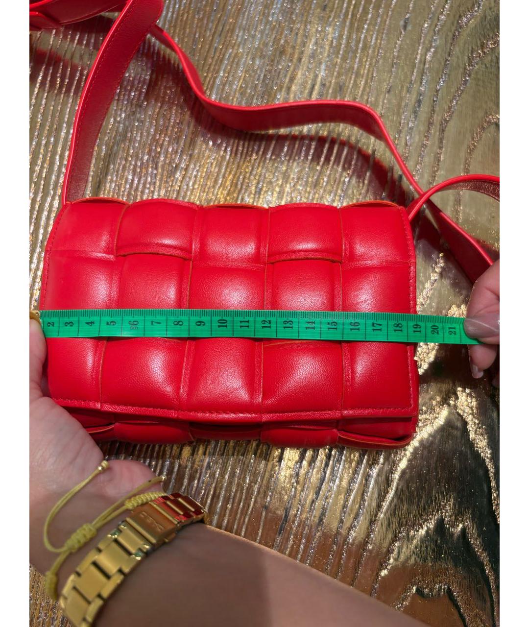 BOTTEGA VENETA Красная кожаная сумка через плечо, фото 5