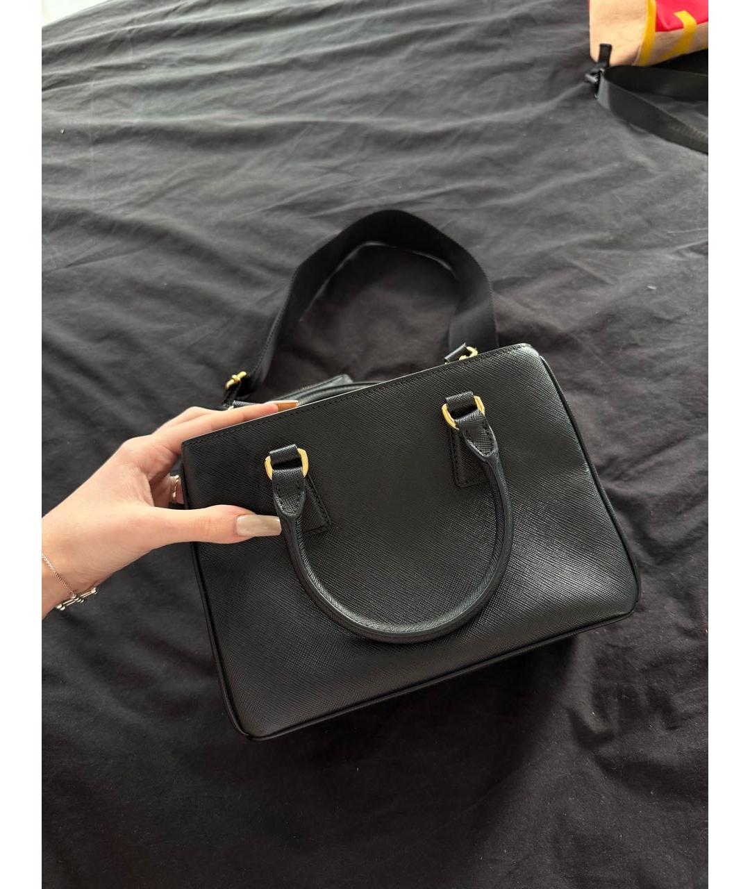 PRADA Черная кожаная сумка тоут, фото 4
