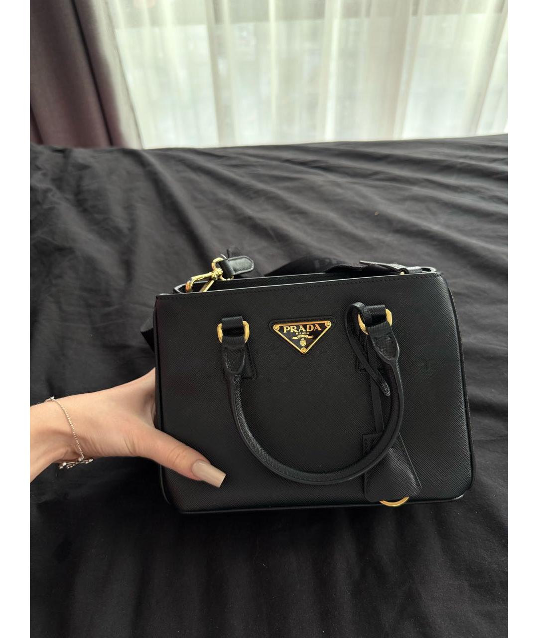 PRADA Черная кожаная сумка тоут, фото 2