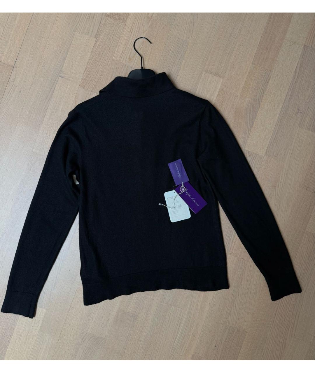 RALPH LAUREN PURPLE LABEL Черный кашемировый джемпер / свитер, фото 7