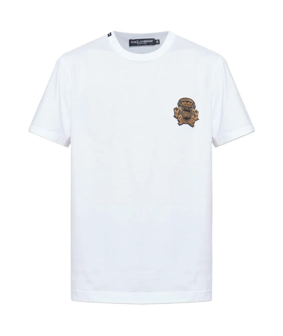 DOLCE&GABBANA Белая хлопковая футболка, фото 1