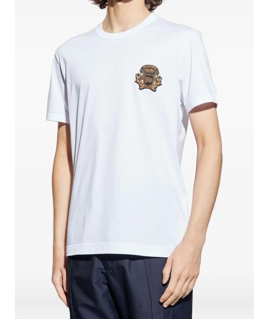 DOLCE&GABBANA Белая хлопковая футболка, фото 2