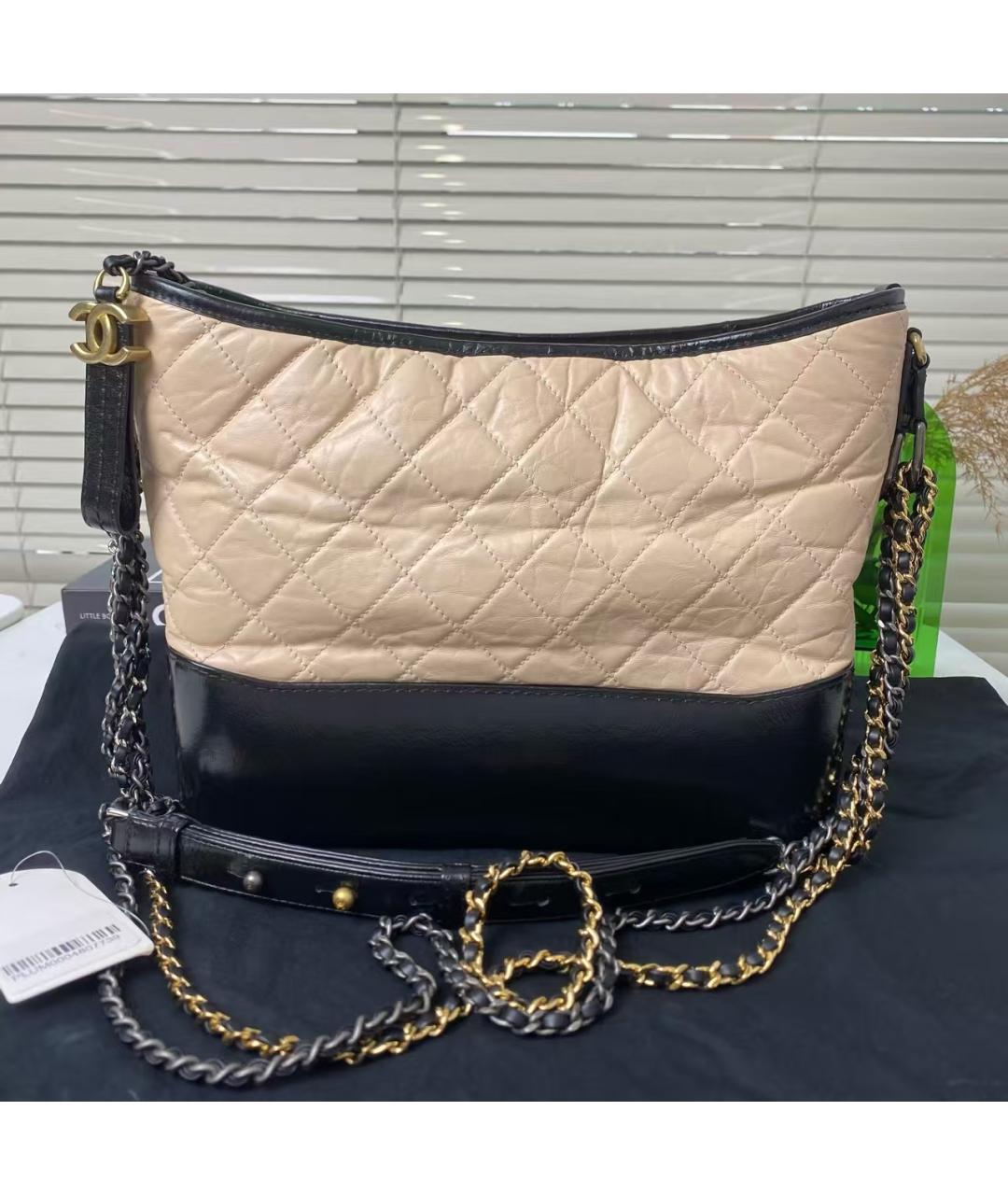 CHANEL Бежевая кожаная сумка через плечо, фото 6