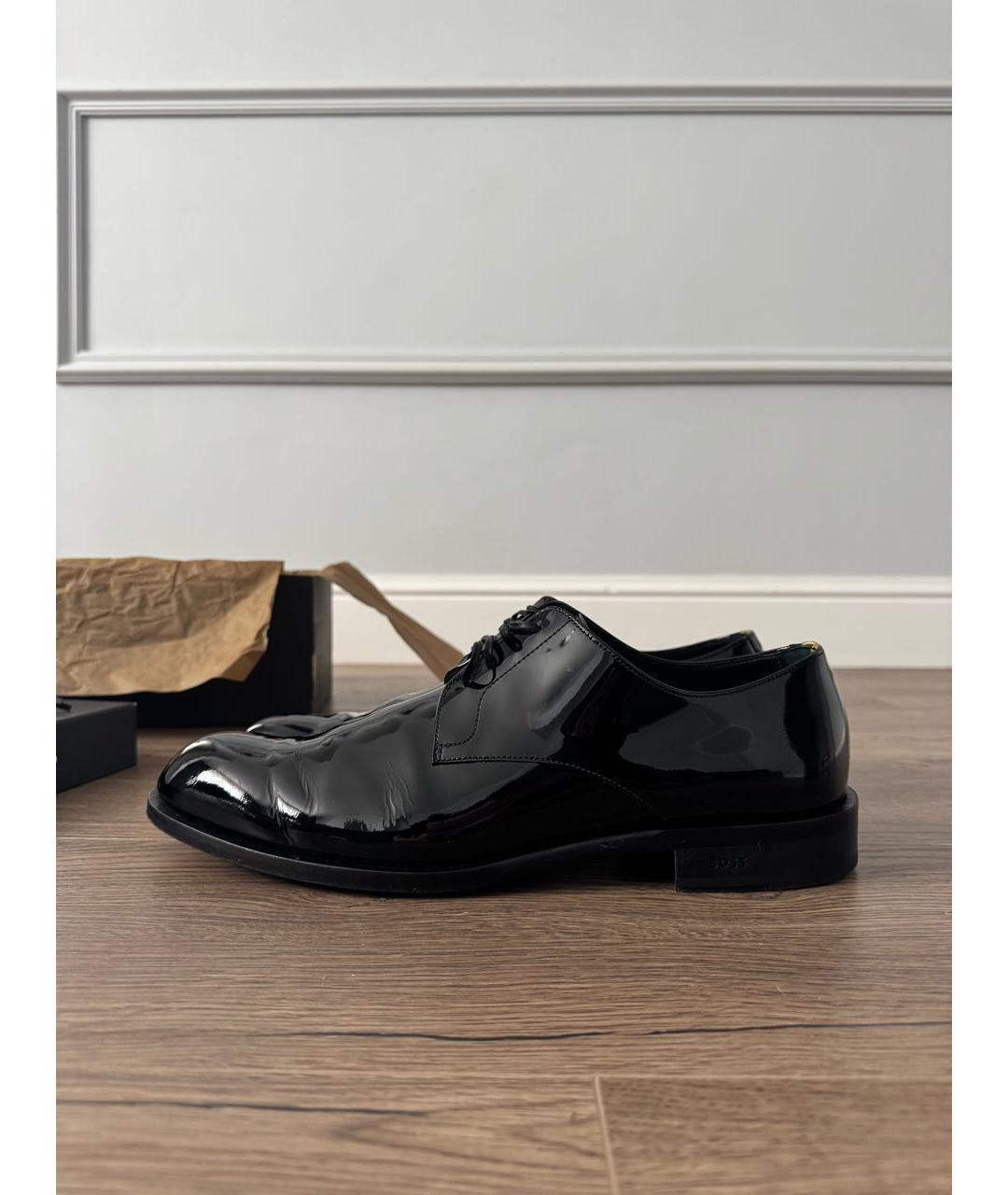HUGO BOSS Черные туфли из лакированной кожи, фото 5