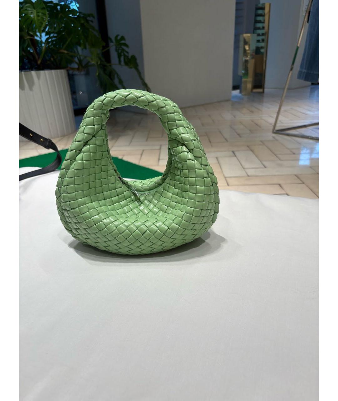BOTTEGA VENETA Зеленая кожаная сумка с короткими ручками, фото 2