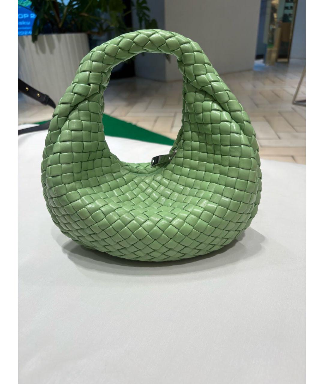 BOTTEGA VENETA Зеленая кожаная сумка с короткими ручками, фото 7