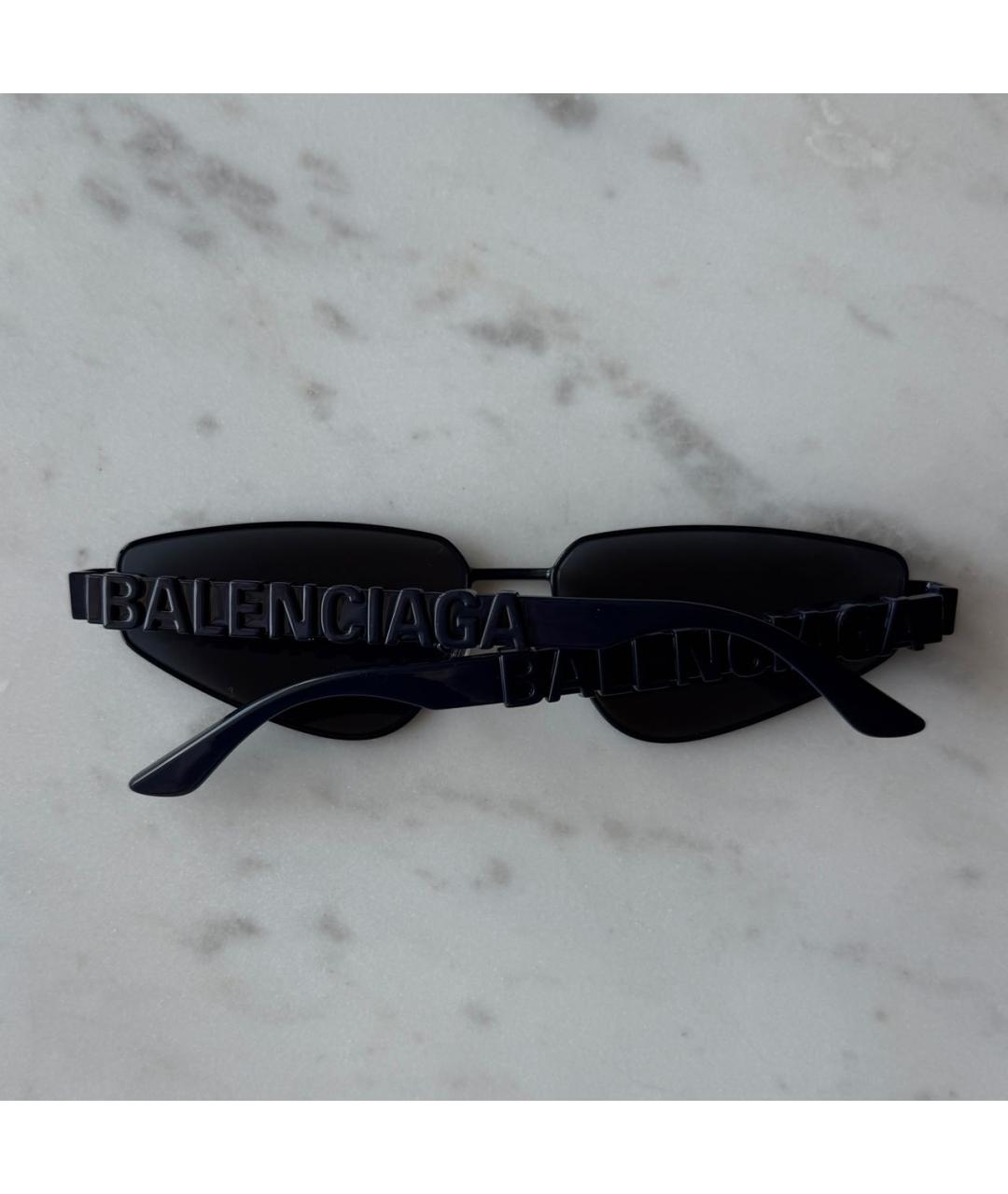 BALENCIAGA Темно-синие пластиковые солнцезащитные очки, фото 2
