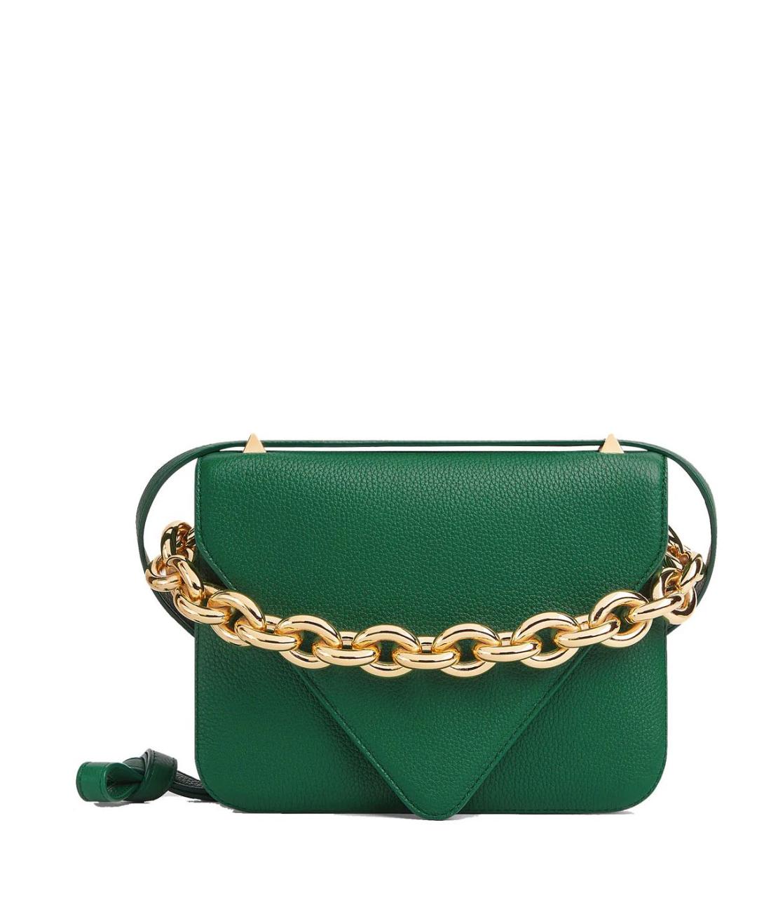 BOTTEGA VENETA Зеленая кожаная сумка с короткими ручками, фото 1
