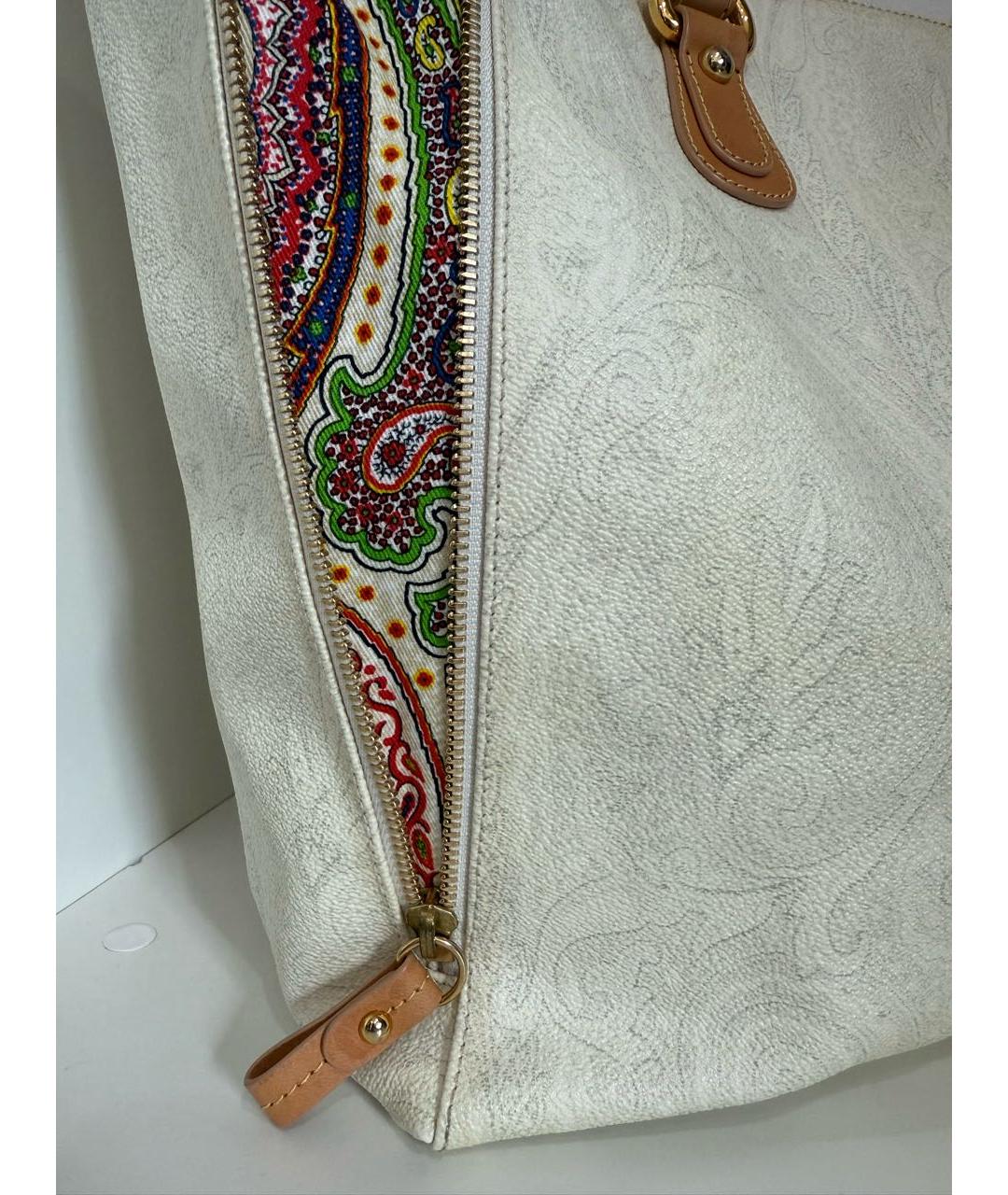 ETRO Бежевая кожаная сумка тоут, фото 3