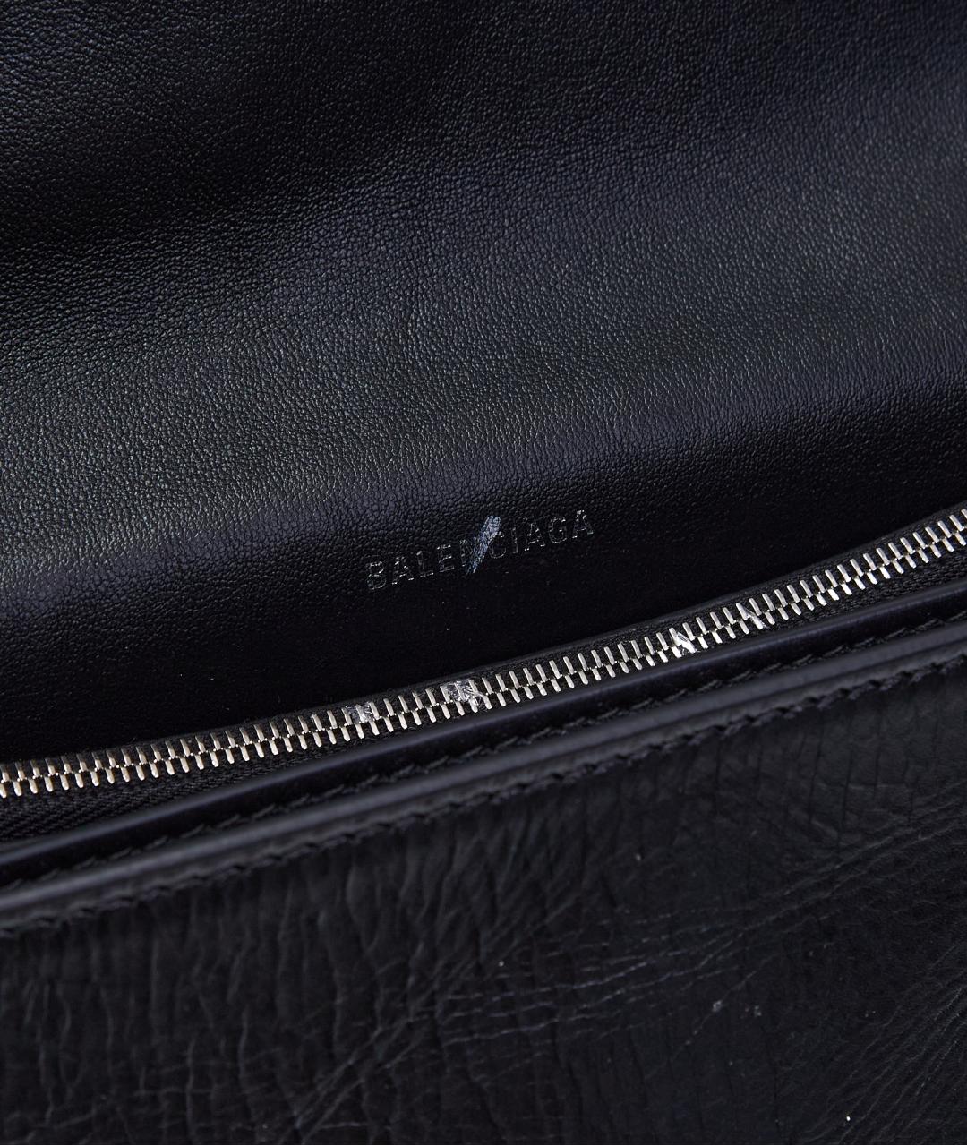 BALENCIAGA Черная кожаная сумка через плечо, фото 5
