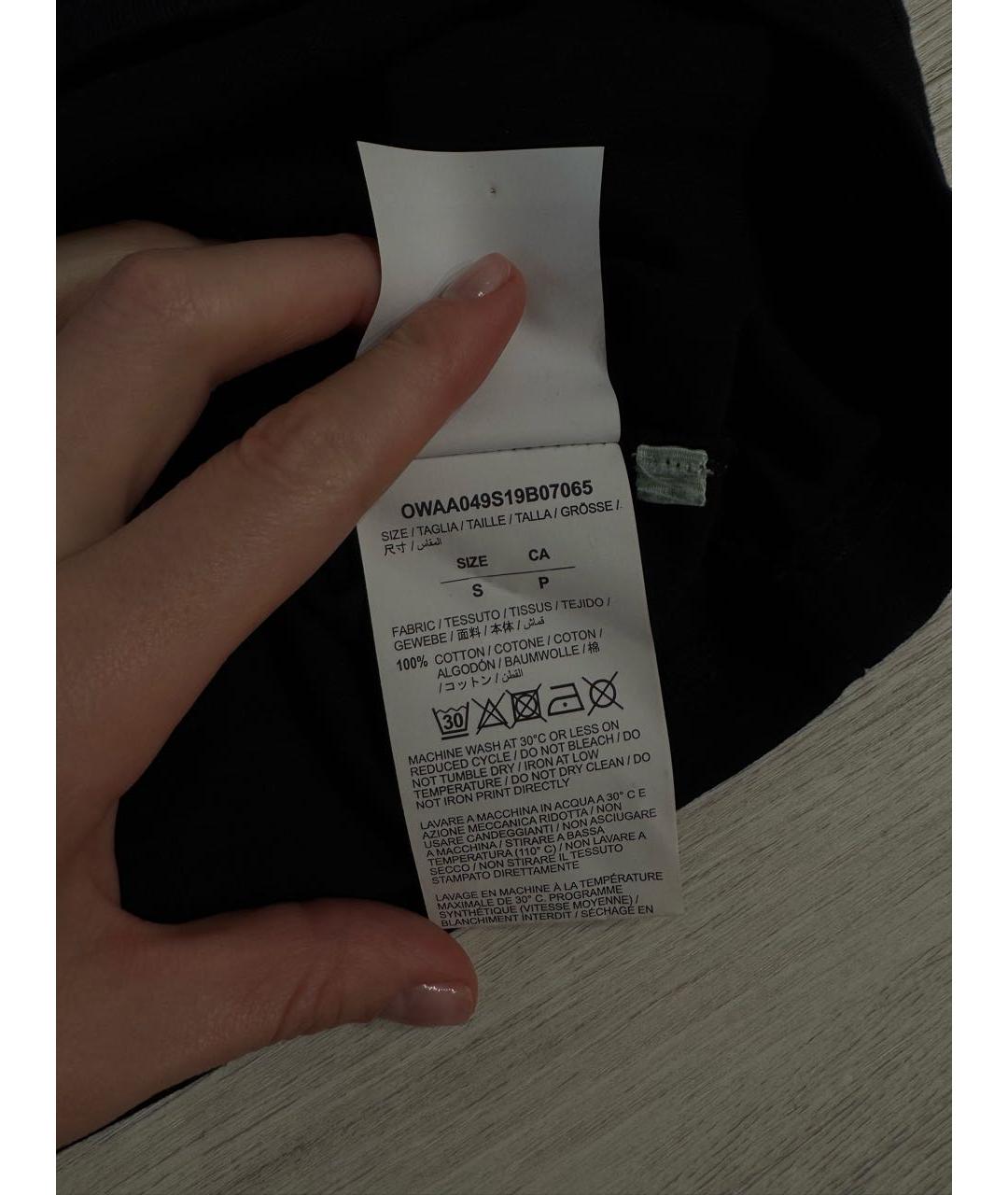 OFF-WHITE Черная хлопковая футболка, фото 3