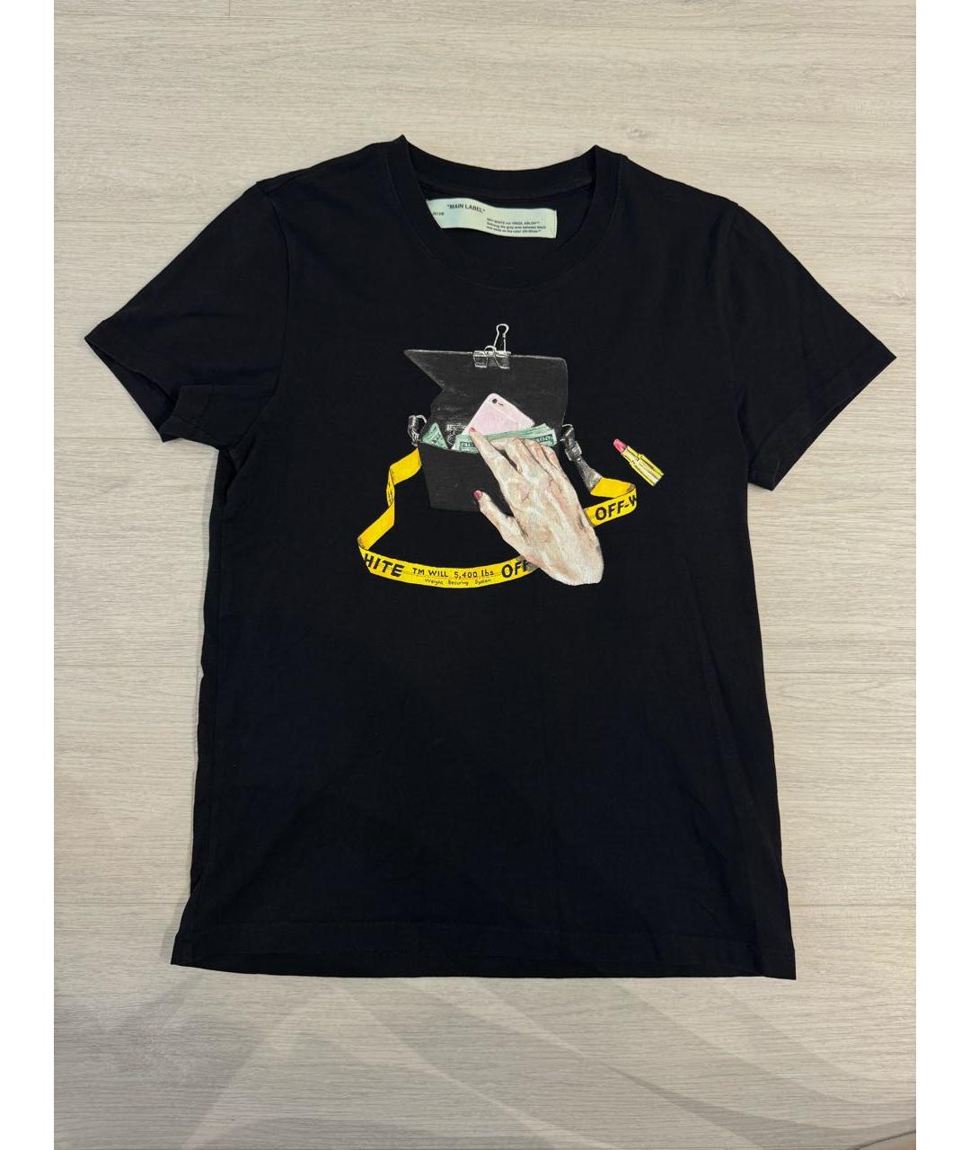 OFF-WHITE Черная хлопковая футболка, фото 5