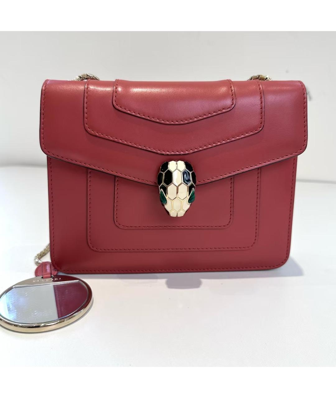 BVLGARI Красная кожаная сумка через плечо, фото 7