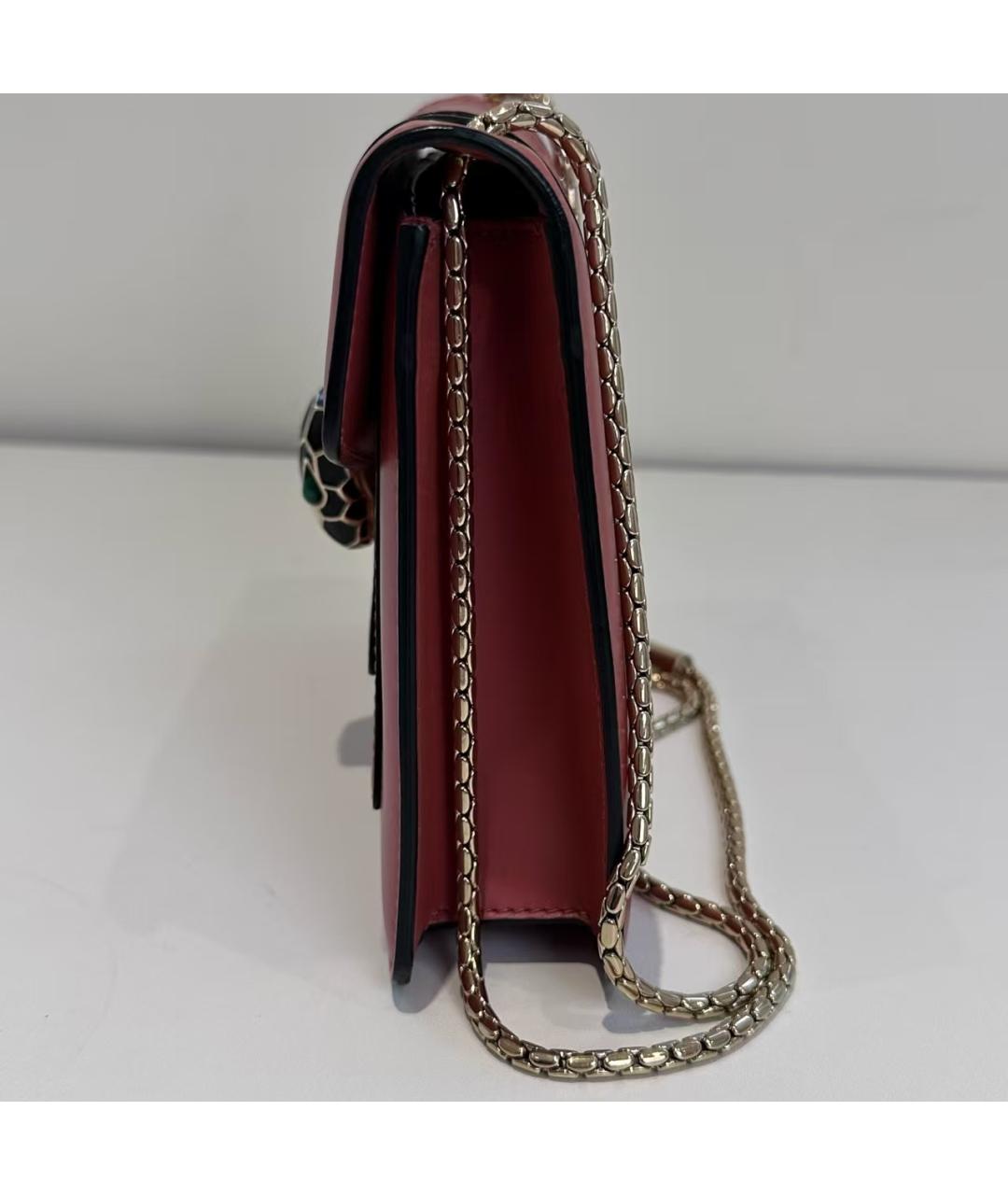 BVLGARI Красная кожаная сумка через плечо, фото 2