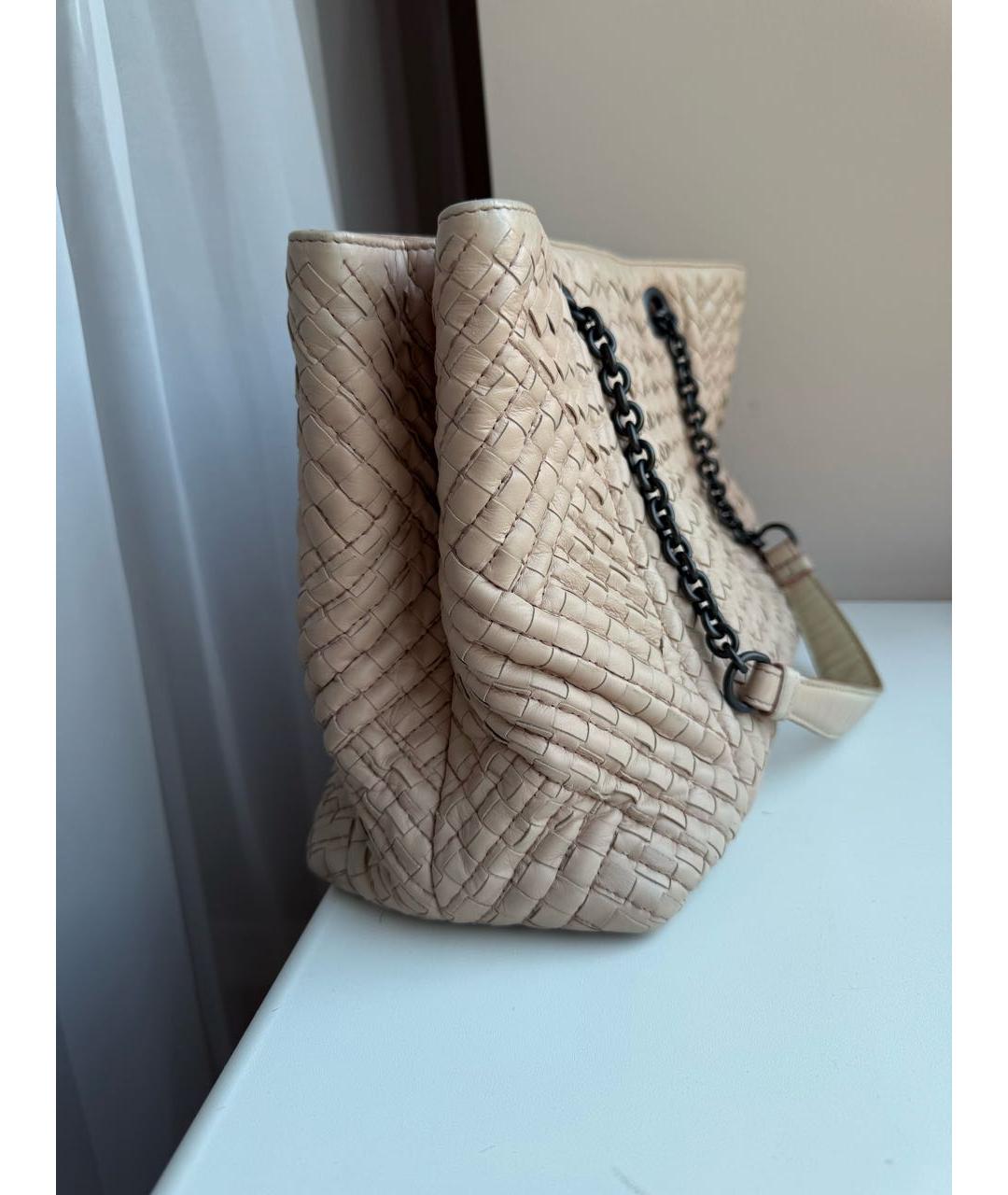 BOTTEGA VENETA Розовая кожаная сумка тоут, фото 2