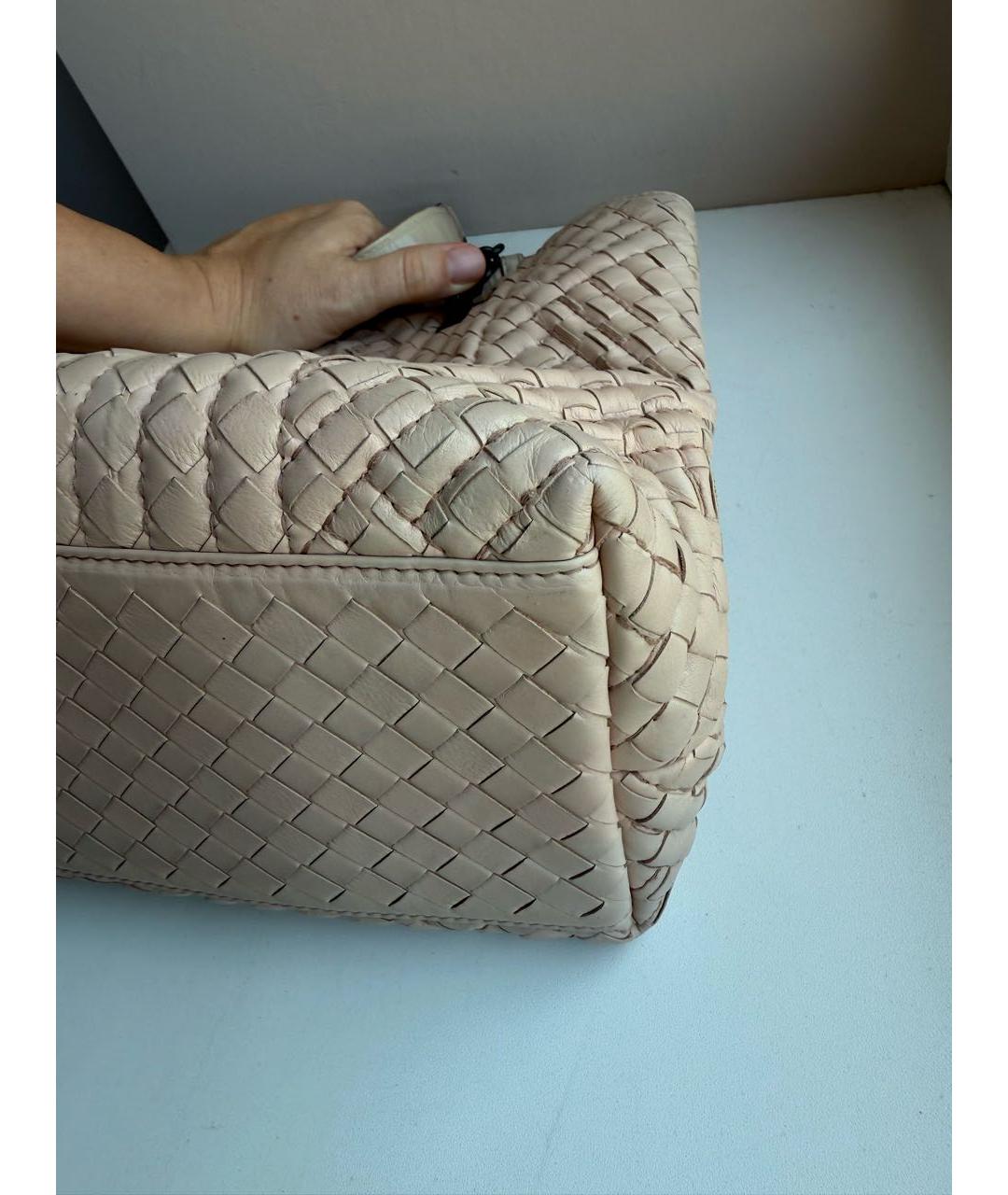 BOTTEGA VENETA Розовая кожаная сумка тоут, фото 8