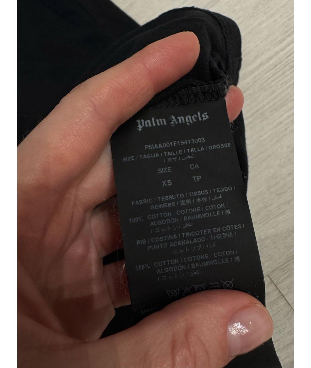 PALM ANGELS Черная хлопковая футболка, фото 2