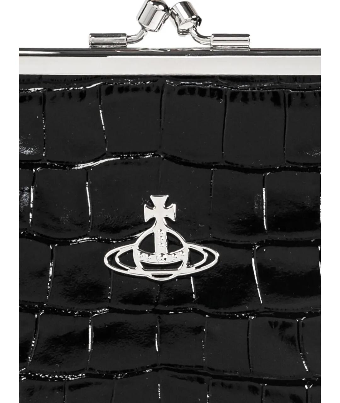 VIVIENNE WESTWOOD Черная кожаная сумка с короткими ручками, фото 5
