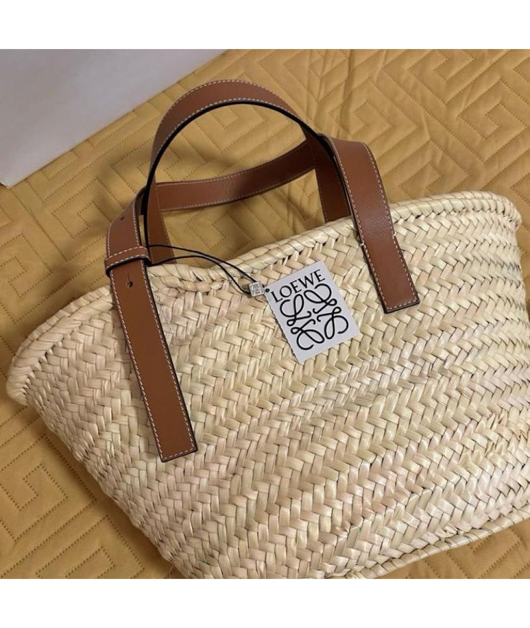 LOEWE Бежевая пляжная сумка, фото 3