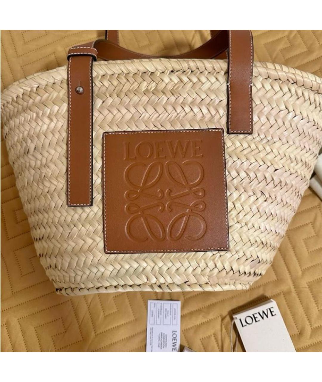 LOEWE Бежевая пляжная сумка, фото 2