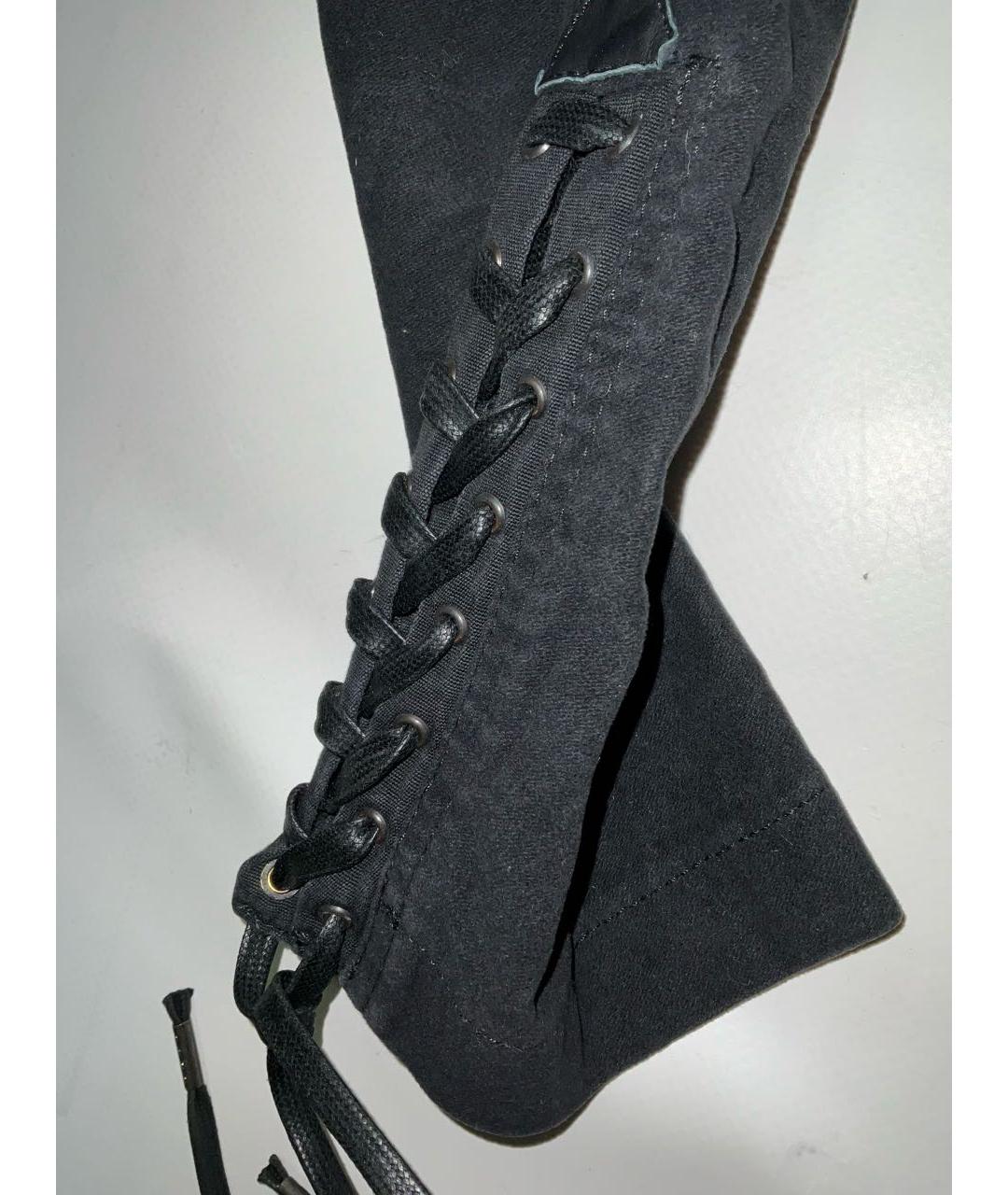 ALEXANDER MCQUEEN Черные хлопко-эластановые прямые джинсы, фото 4