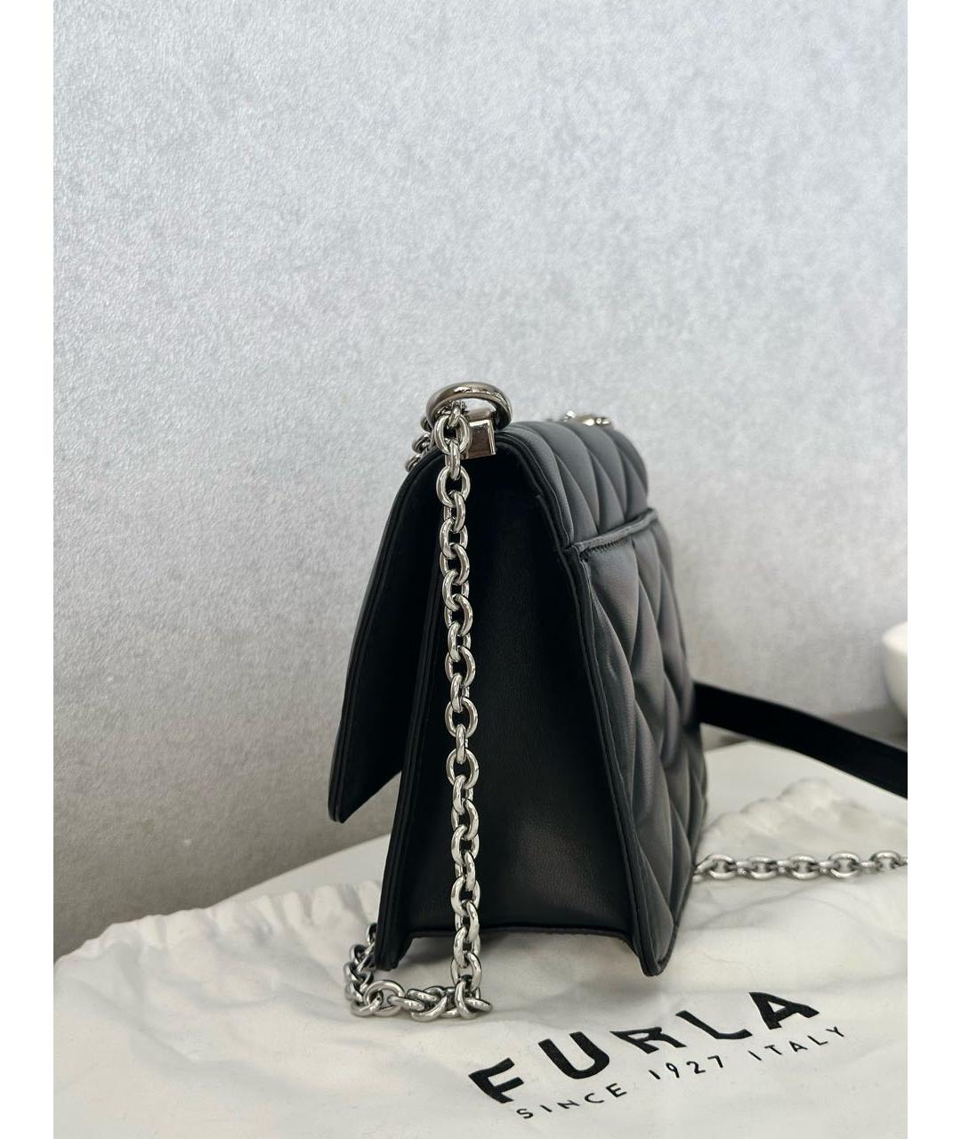 FURLA Черная кожаная сумка через плечо, фото 5