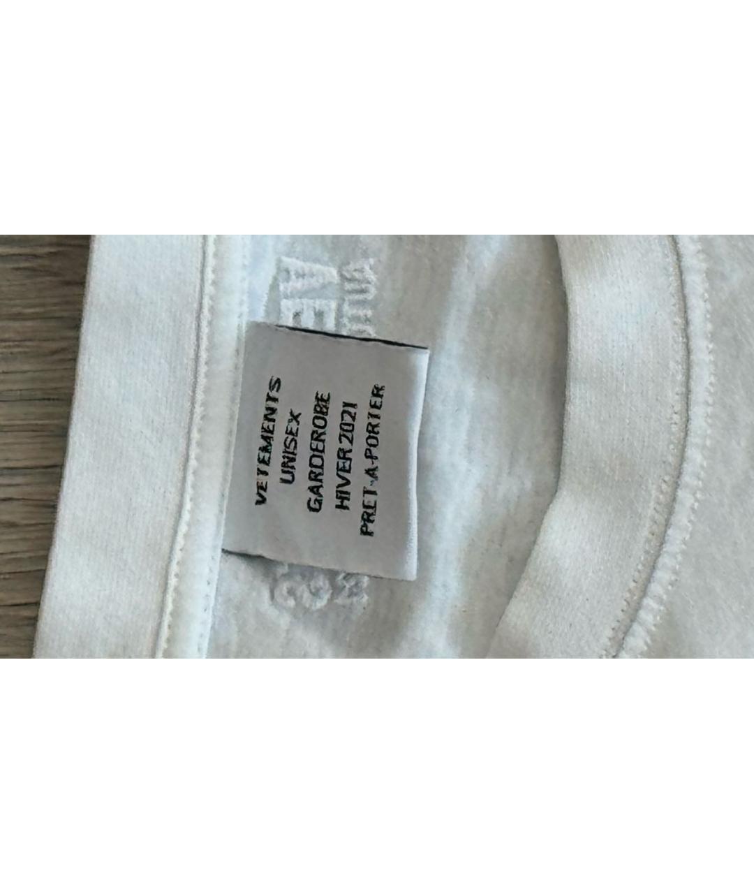 VETEMENTS Белая хлопковая футболка, фото 4