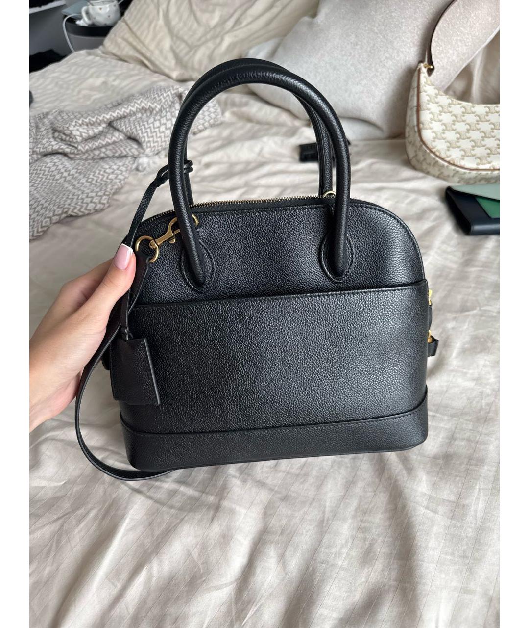 BALENCIAGA Черная кожаная сумка с короткими ручками, фото 4